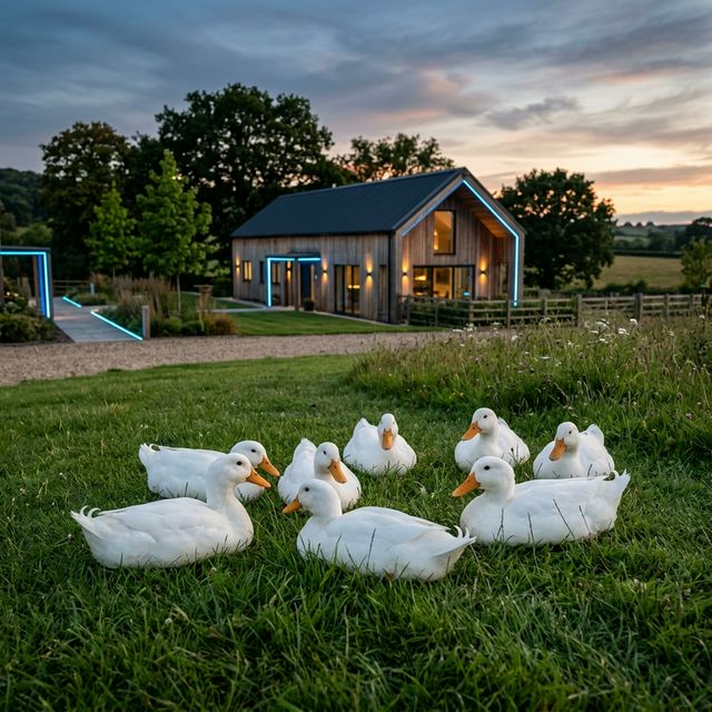 Peking Ducks on the grass
